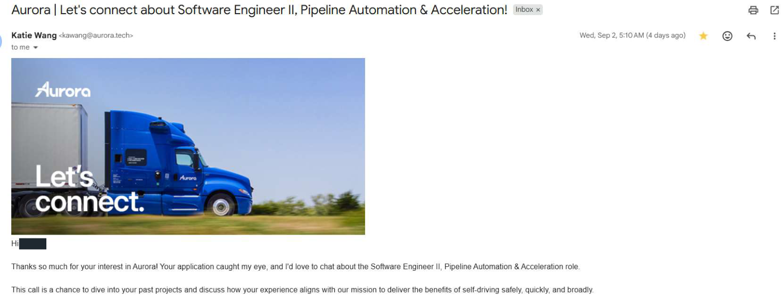 Aurora: Recruiter conversation request. Client identity hidden.